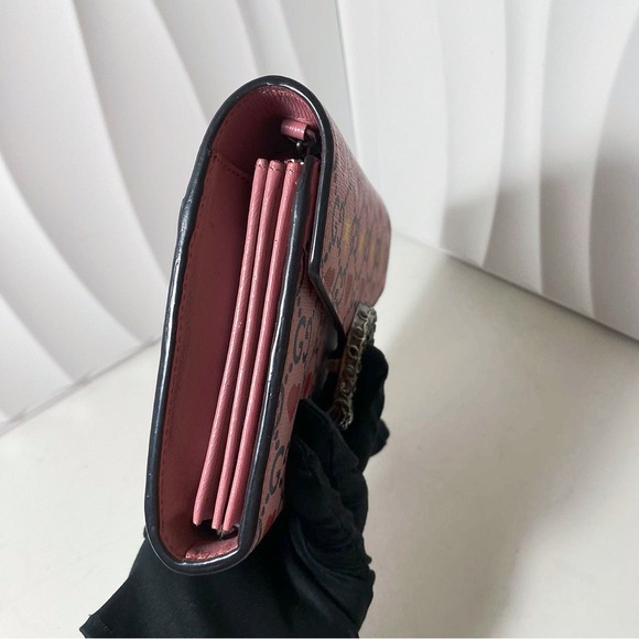 GUCCI Dionysus Super Mini Bag Pink GG Hearts & Stars Print - Picture 5 of 11